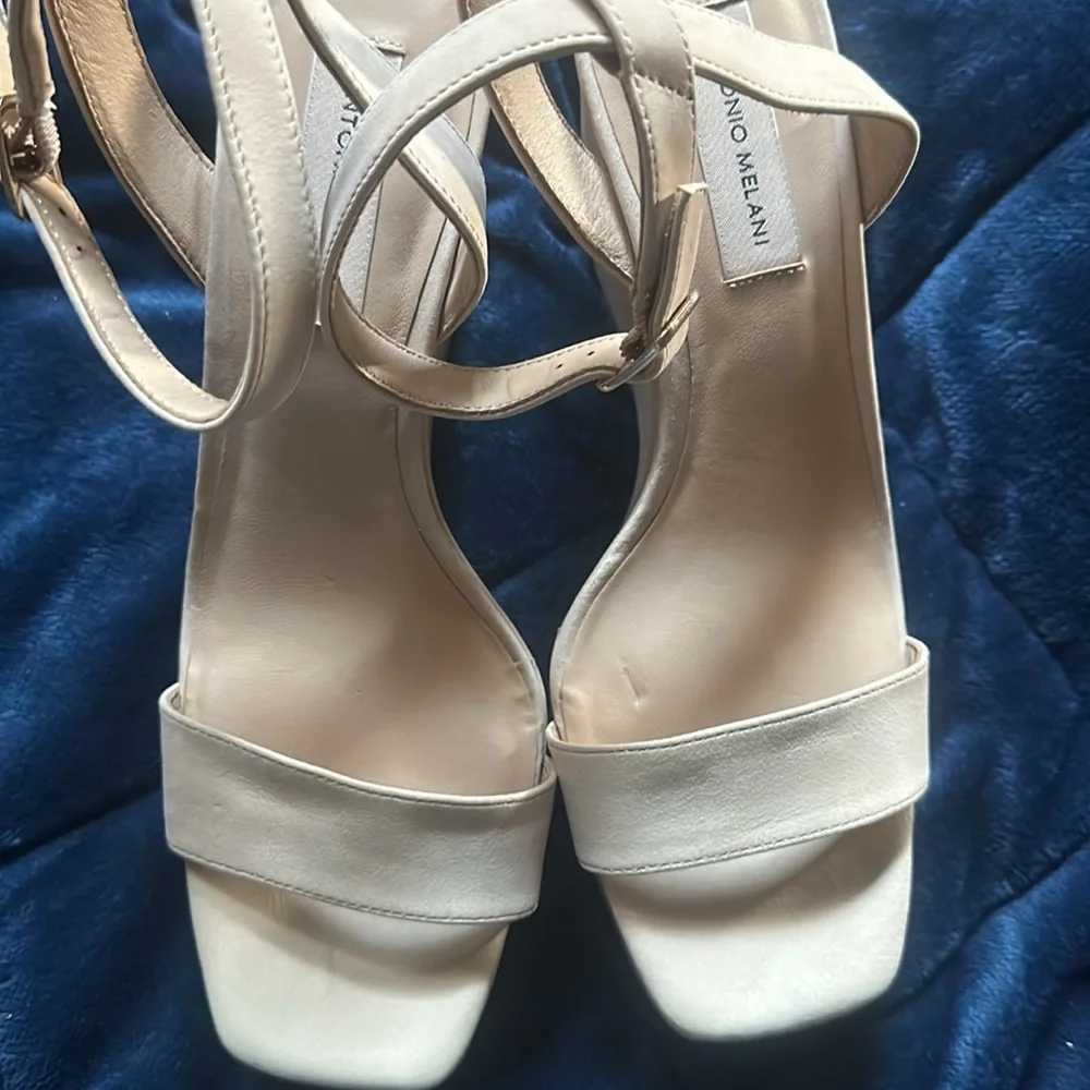 Antonio Melani Madelle Bespoked Nude platform wedges